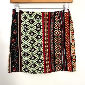 SHEIN Aztec Print Side Zip Mini Skirt